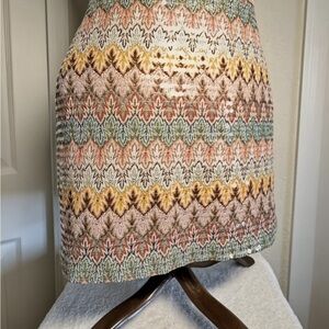 Express Pastel Chevron Knit Mini Skirt — Mint, Peach & Mustard